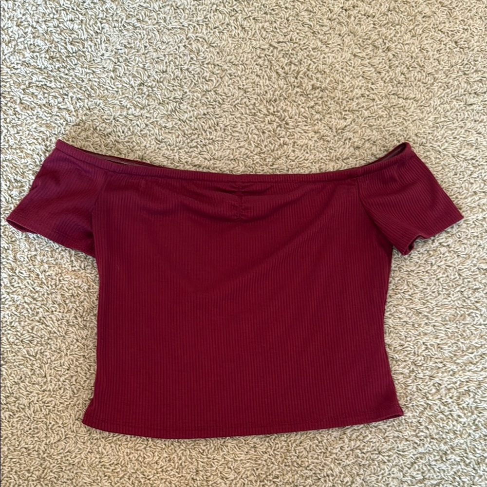 Mossimo Supply Co Red Crop Blouse
